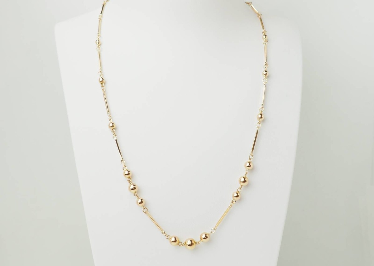 Rose Gold Bead Necklace-photo-2