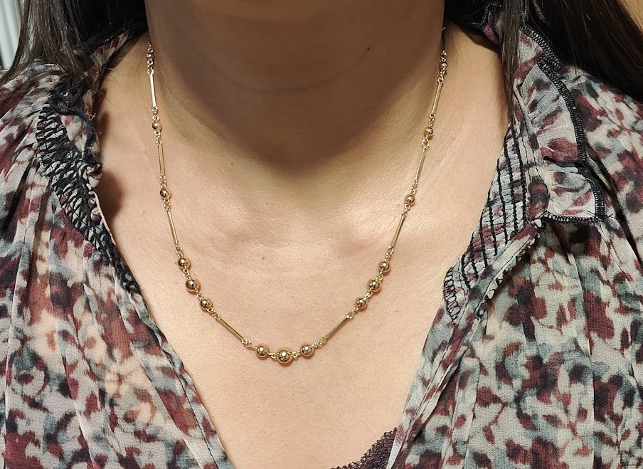 Rose Gold Bead Necklace-photo-3