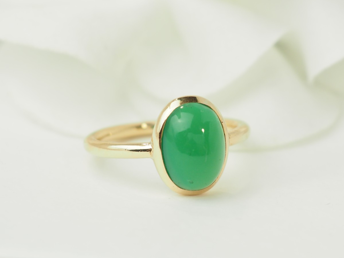 Yellow Gold And Cabochon Agate Ring-photo-4