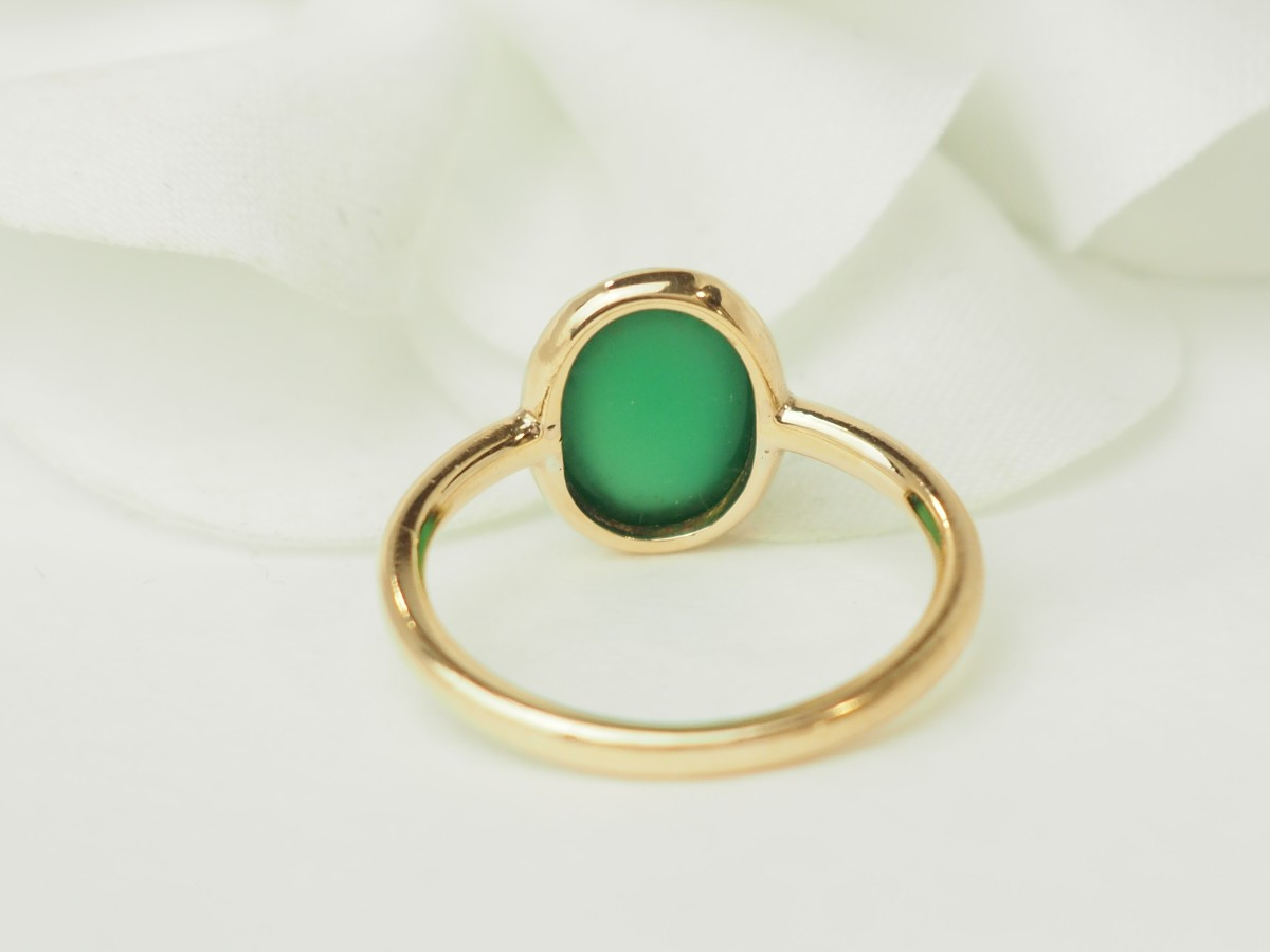 Yellow Gold And Cabochon Agate Ring-photo-1