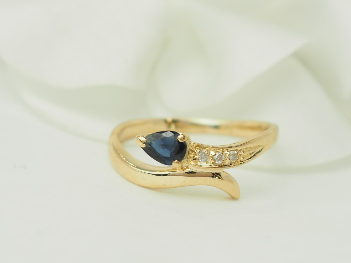 Yellow Gold, Sapphire And Diamond Snake Ring-photo-2