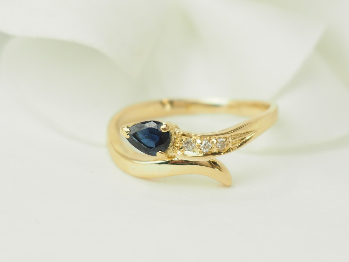 Yellow Gold, Sapphire And Diamond Snake Ring-photo-3