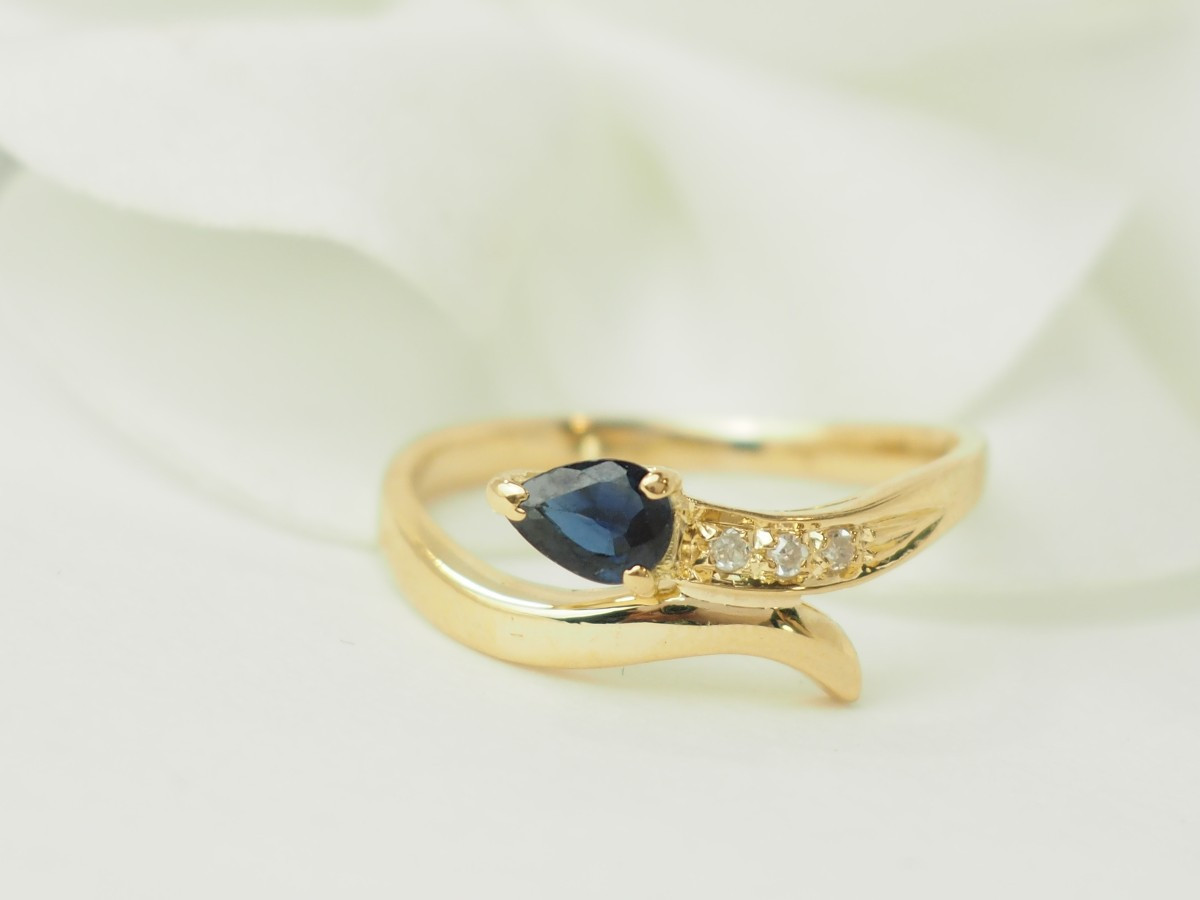 Yellow Gold, Sapphire And Diamond Snake Ring-photo-2