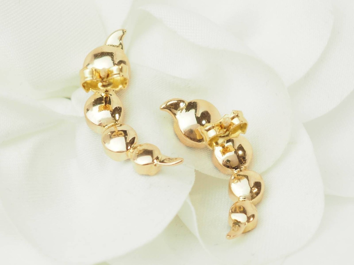 Perpignan Garnet Earrings In Yellow Gold-photo-4