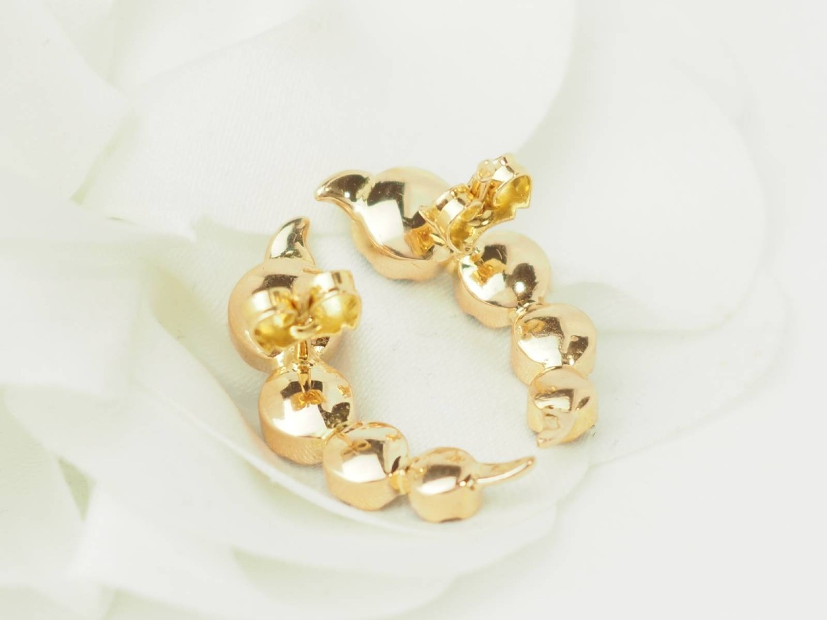 Perpignan Garnet Earrings In Yellow Gold-photo-1