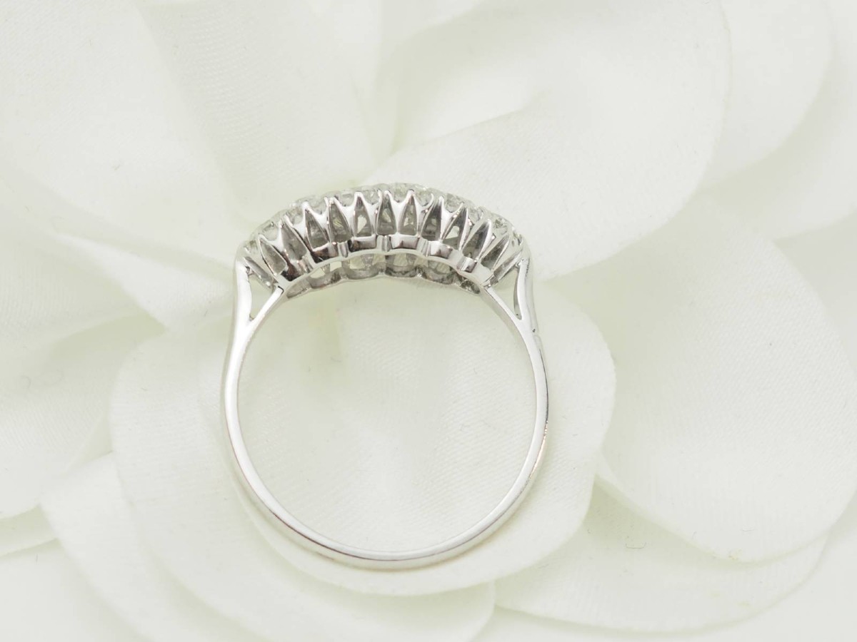 Bague alliance ancienne diamants 1ct or blanc-photo-1