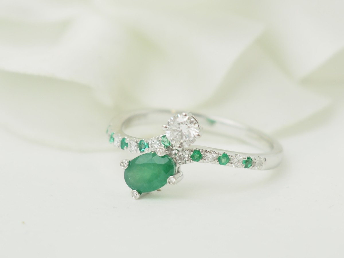 Bague Mauboussin Duo d’Espérance Or Blanc Émeraude-photo-1