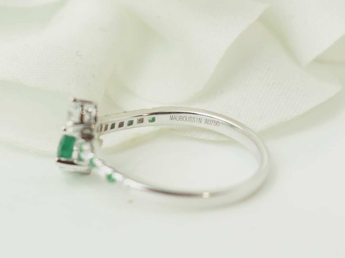 Bague Mauboussin Duo d’Espérance Or Blanc Émeraude-photo-3