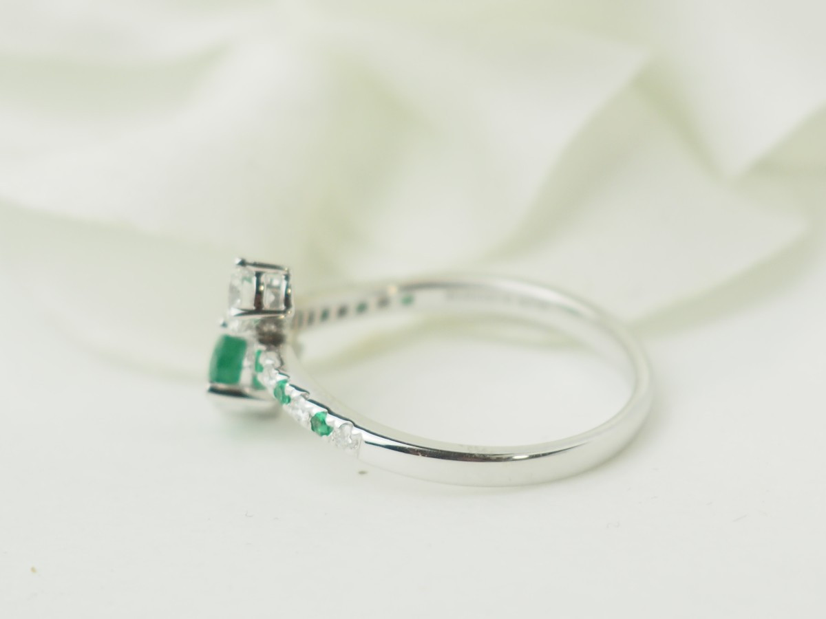 Bague Mauboussin Duo d’Espérance Or Blanc Émeraude-photo-4