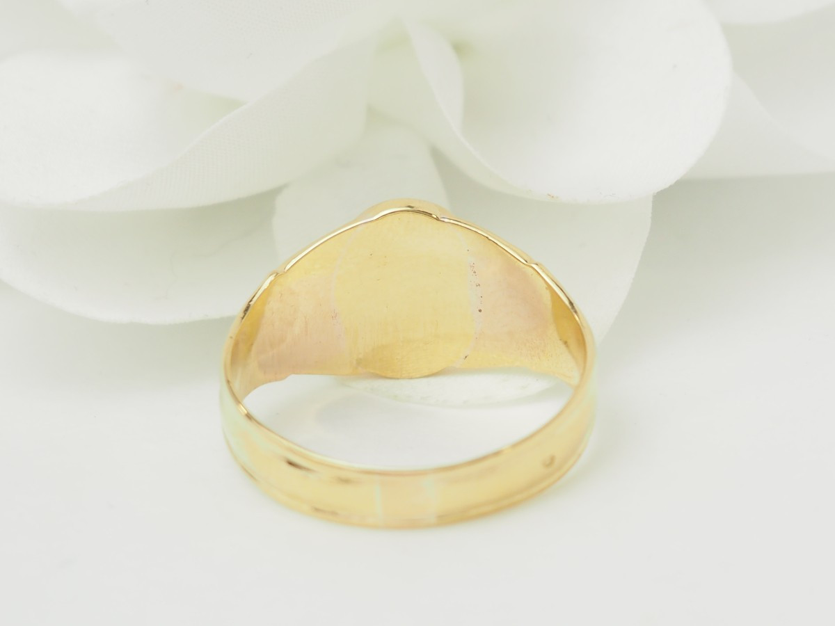 Engraved 18k Yellow Gold Chevalière-photo-2