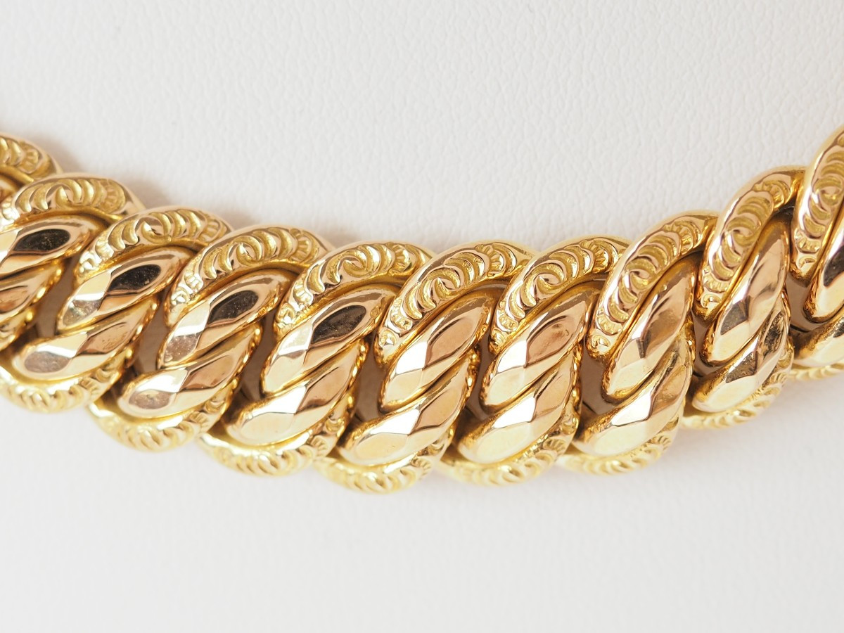 Necklace Maille Américaine 18k Rose Gold Large-photo-5