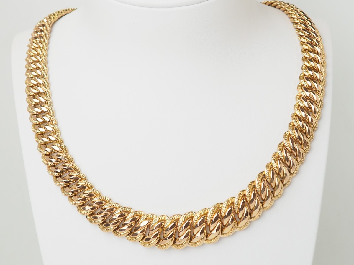 Necklace Maille Américaine 18k Rose Gold Large-photo-6