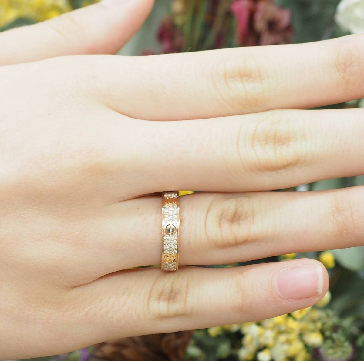 Ring Cartier Love Rose Gold Diamonds 0,31ct-photo-3