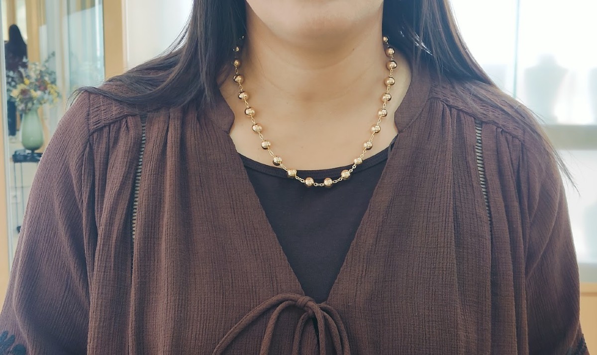 Collier marseillais en or rose - Boules régulières 9 mm-photo-2