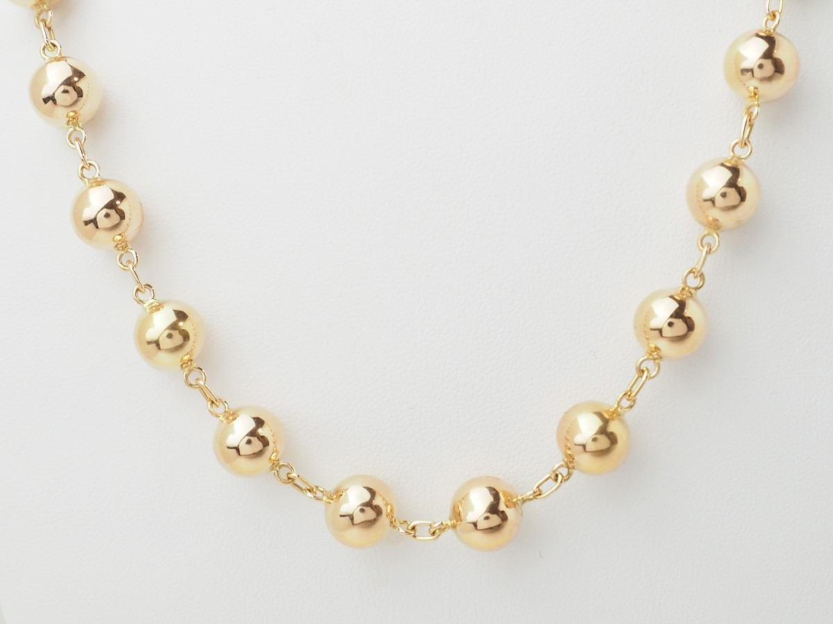 Collier marseillais en or rose - Boules régulières 9 mm-photo-1