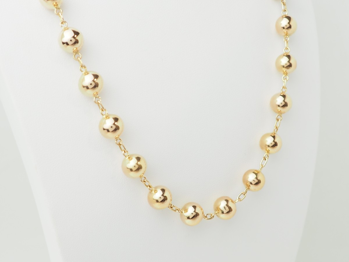Collier marseillais en or rose - Boules régulières 9 mm-photo-2