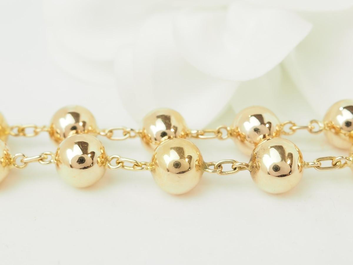 Collier marseillais en or rose - Boules régulières 9 mm-photo-4