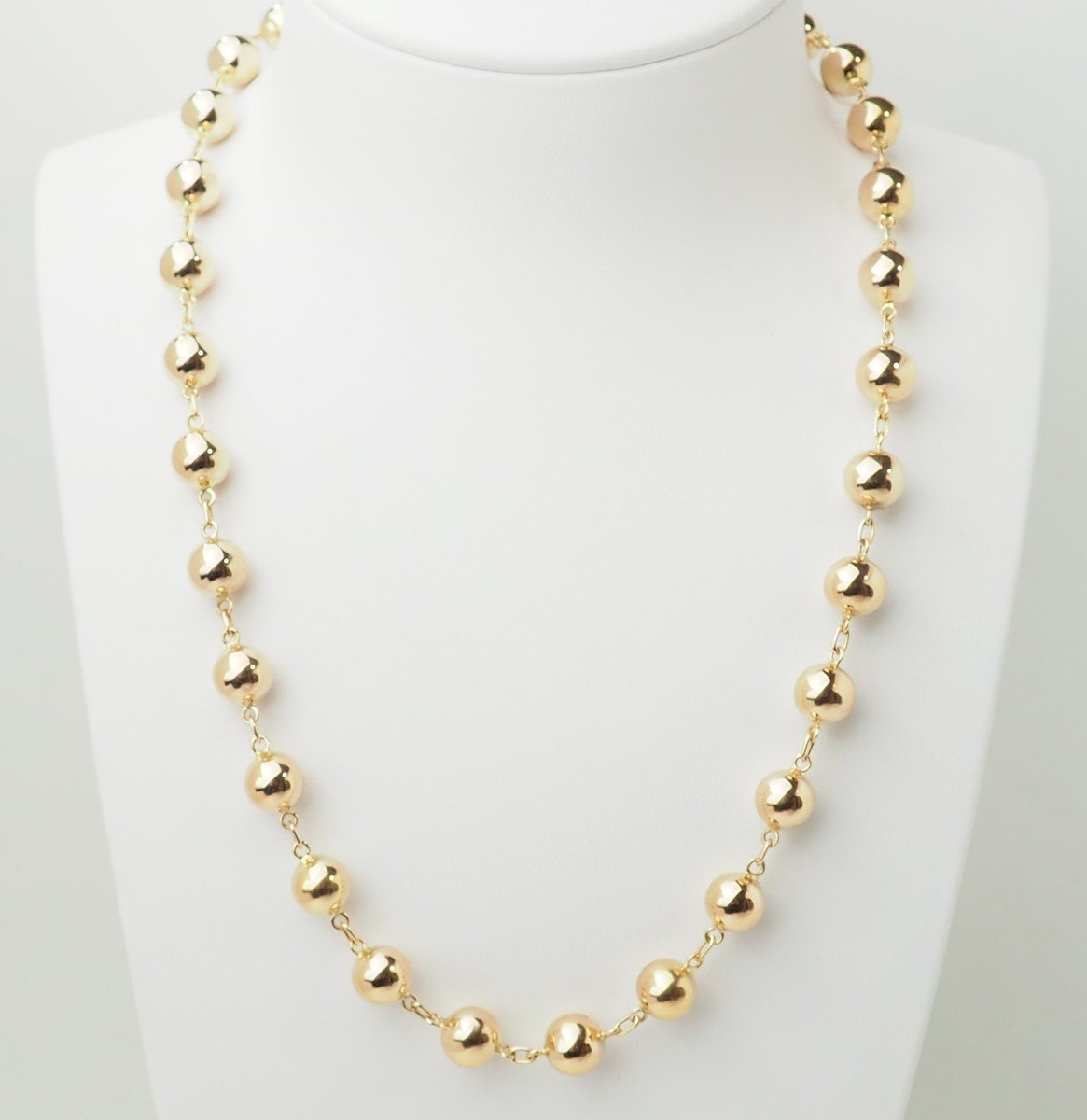 Collier marseillais en or rose - Boules régulières 9 mm