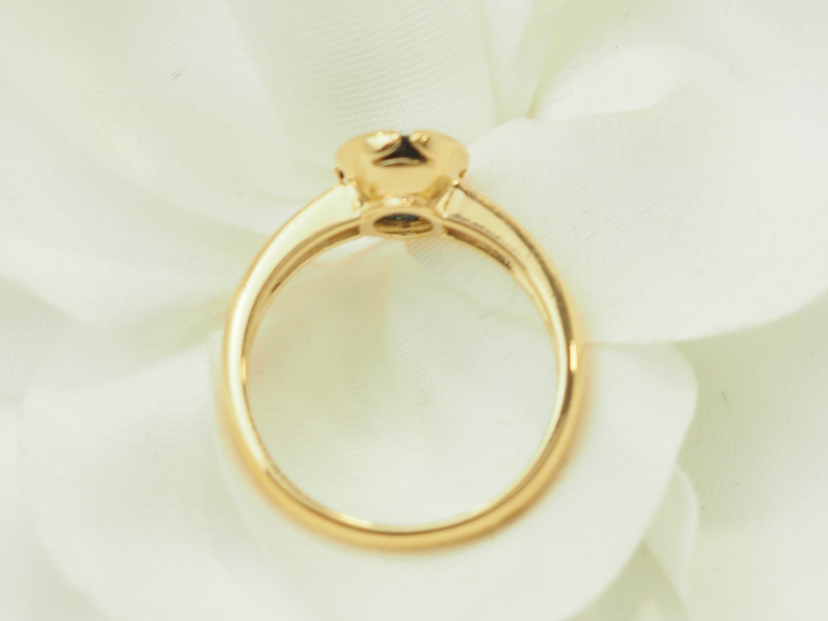 Bague en or jaune 18 carats, saphir 1,60 ct & diamants-photo-3