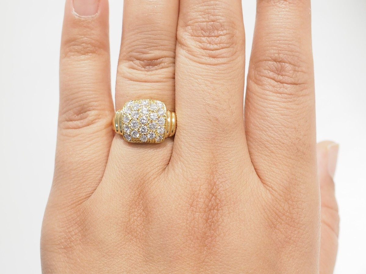 0.90ct Diamond-paved Ring In Yellow Gold-photo-2