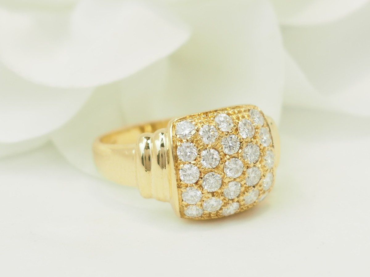 0.90ct Diamond-paved Ring In Yellow Gold-photo-3