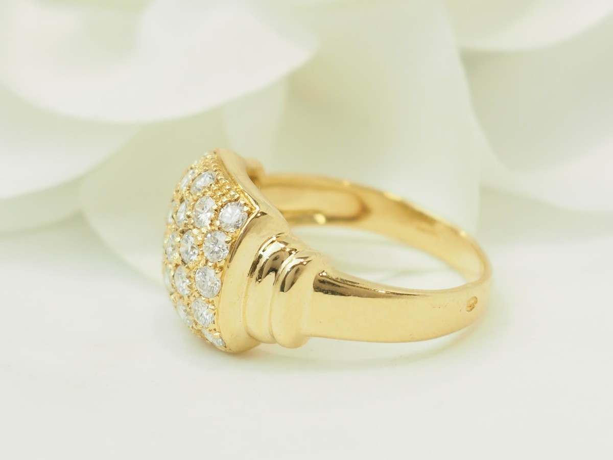 0.90ct Diamond-paved Ring In Yellow Gold-photo-1