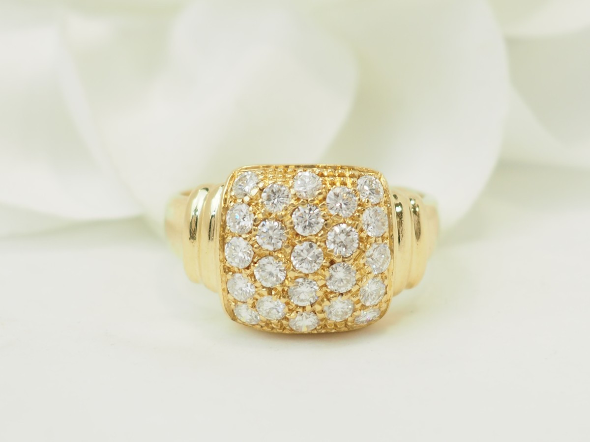 0.90ct Diamond-paved Ring In Yellow Gold-photo-4