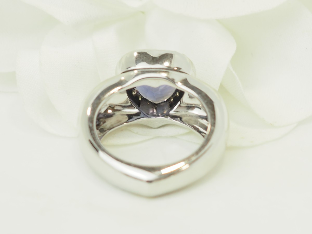 Bague Poiray coeur en or blanc 18 carats, tanzanite 2,40 ct & diamants-photo-1