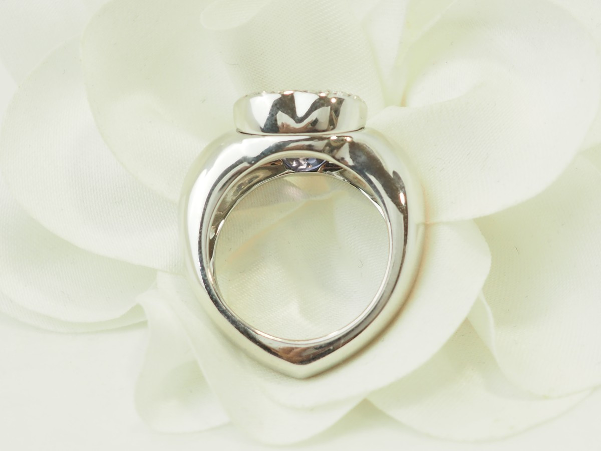 Bague Poiray coeur en or blanc 18 carats, tanzanite 2,40 ct & diamants-photo-2