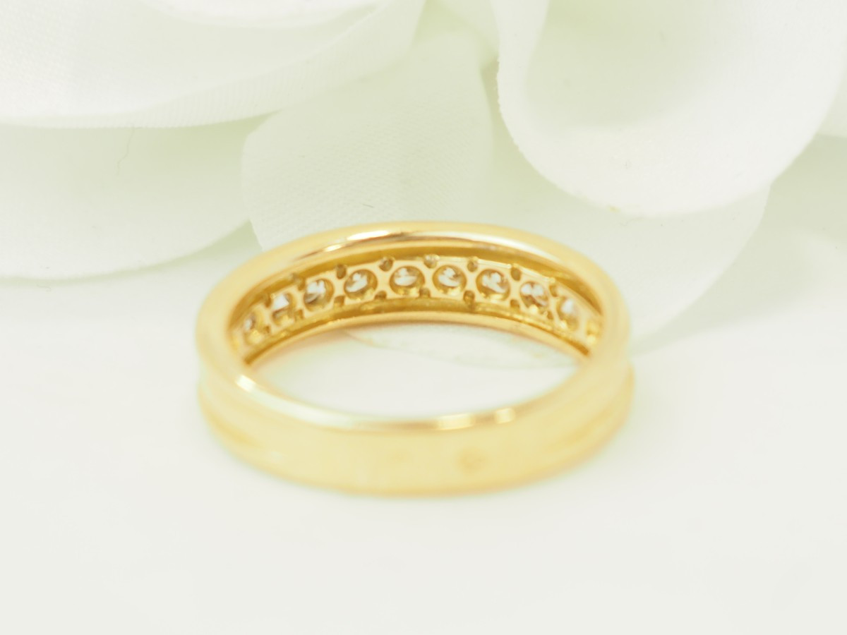 Wedding Band In 18 Carat Yellow Gold And Diamonds - 0.63 Ct-photo-1