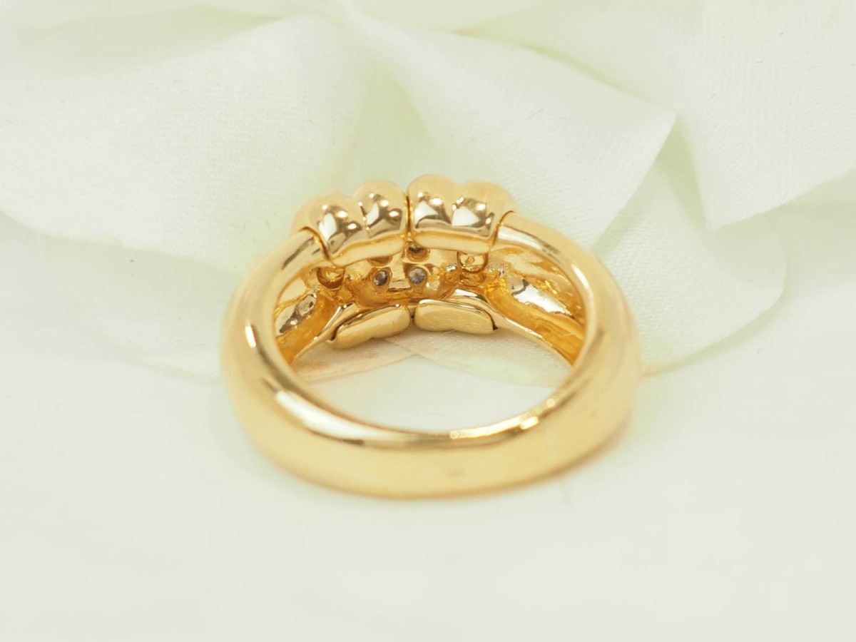 Vintage 18 Carat Yellow Gold And Diamond Ring - Sliding Top-photo-3
