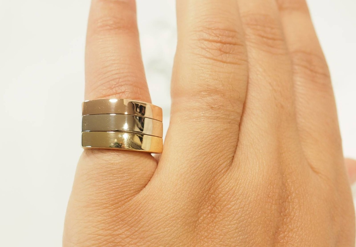 Vintage Ring In 3 18-carat Gold-photo-2