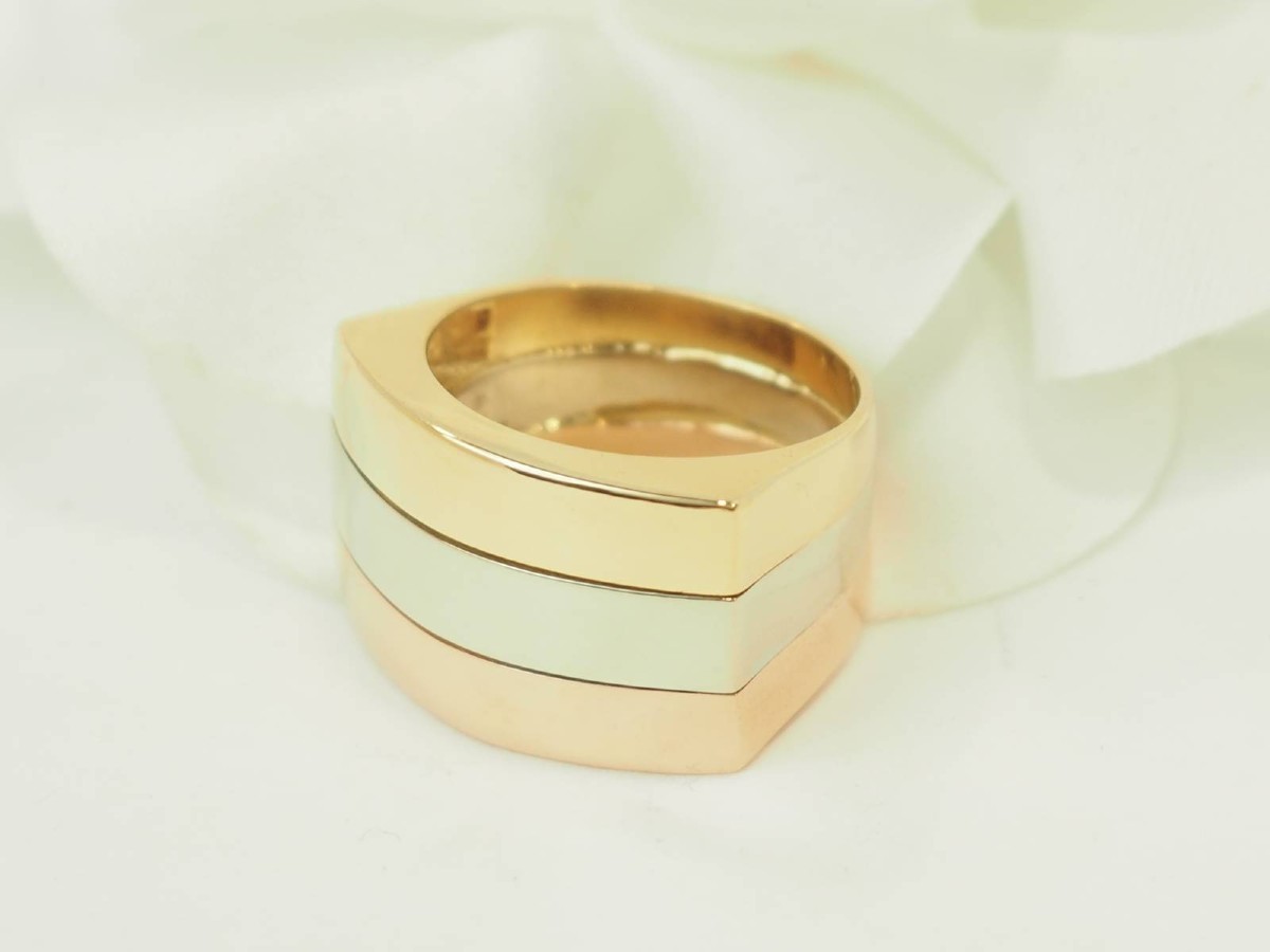 Vintage Ring In 3 18-carat Gold-photo-3