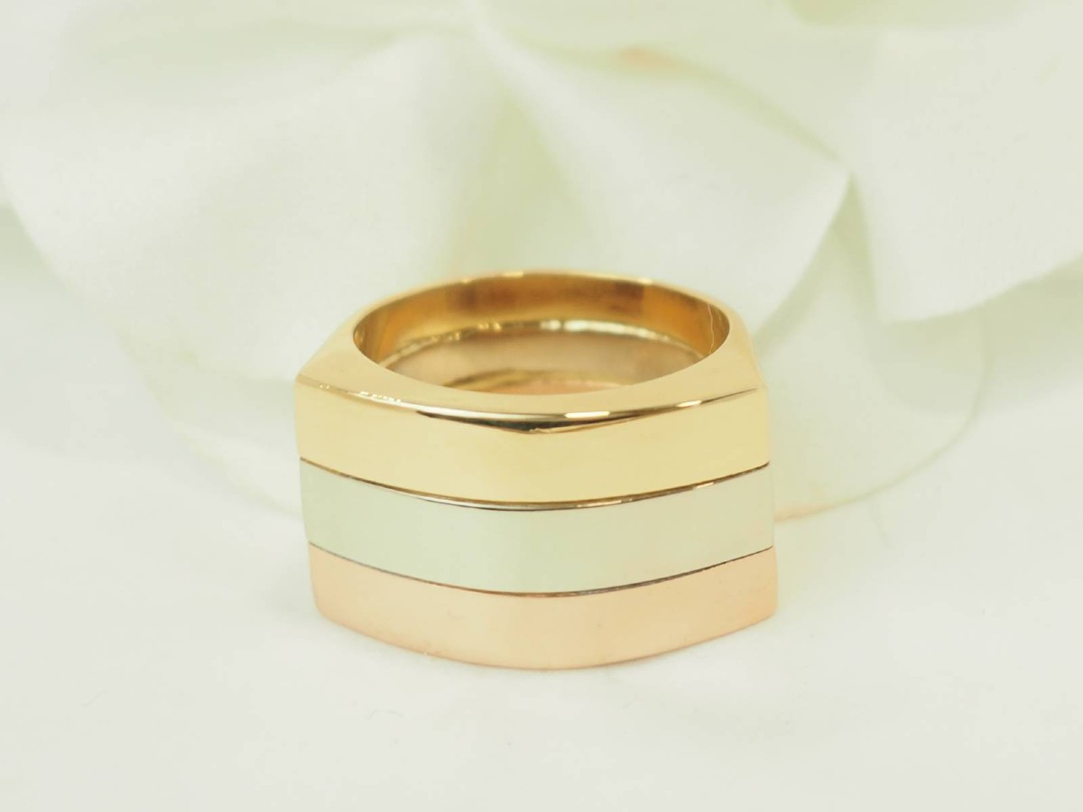 Vintage Ring In 3 18-carat Gold-photo-4