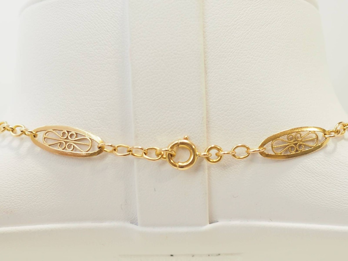 Collier sautoir en or jaune 18 carats à maille filigrane – 67cm-photo-1