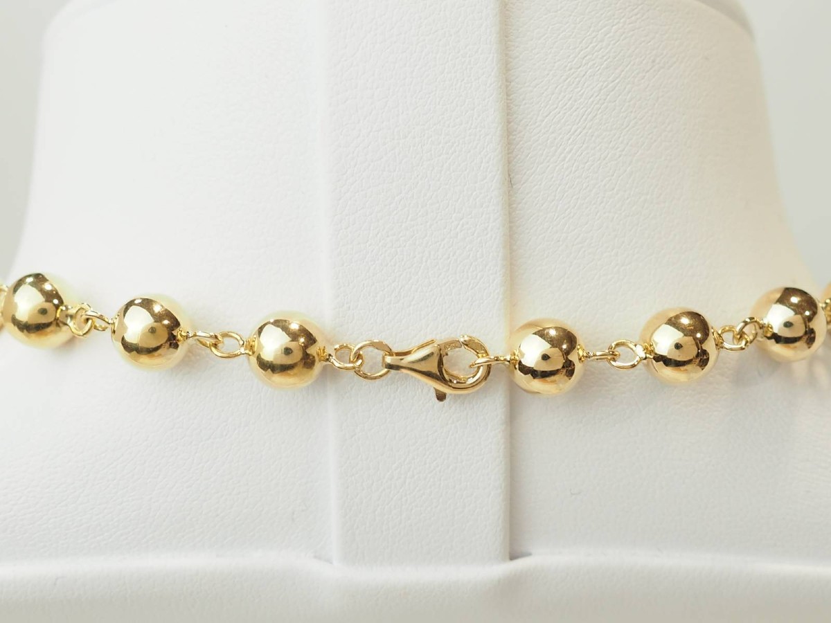 Marseillais Yellow Gold Necklace - 7mm Regular Balls-photo-1