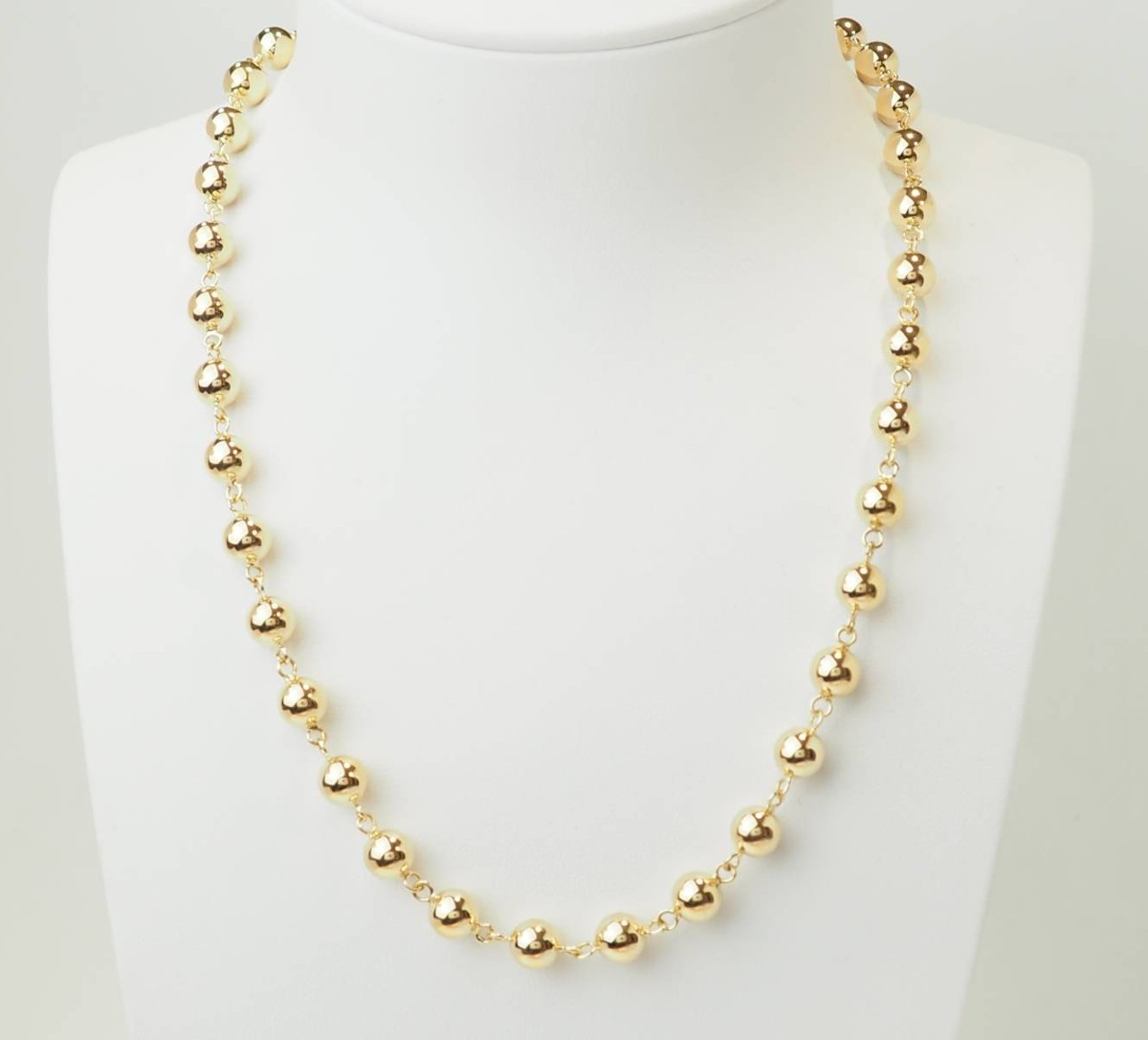 Marseillais Yellow Gold Necklace - 7mm Regular Balls