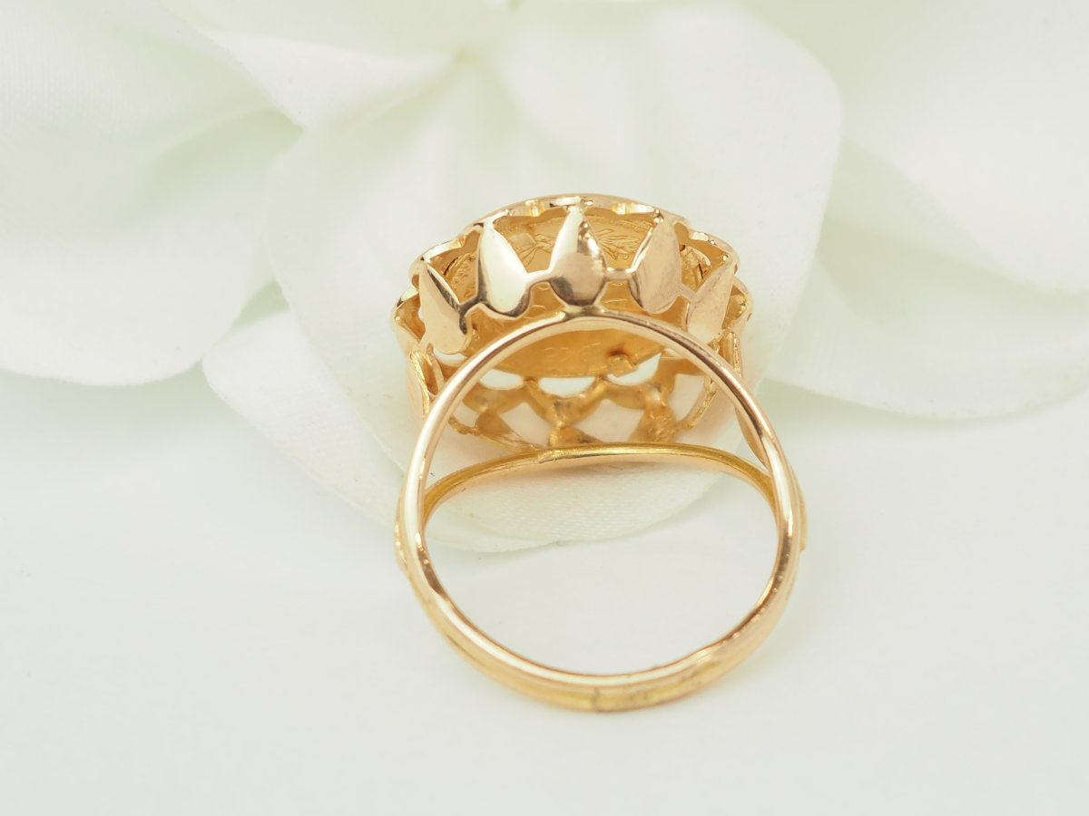 Mexican Dos Pesos Coin Ring In 18kt Yellow Gold-photo-1