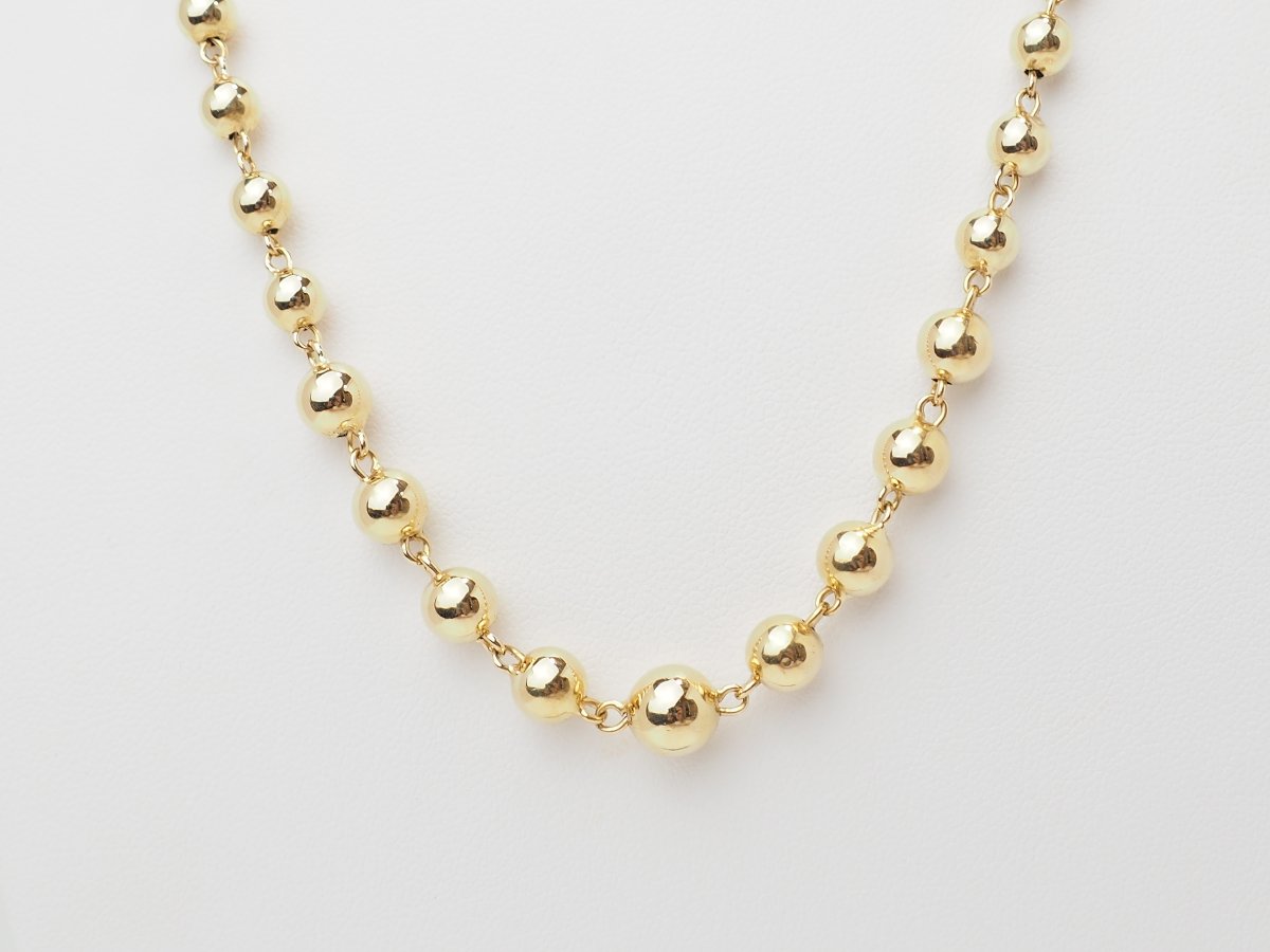 Marseilles Necklace In 18-carat Yellow Gold With Graduated Balls-photo-2