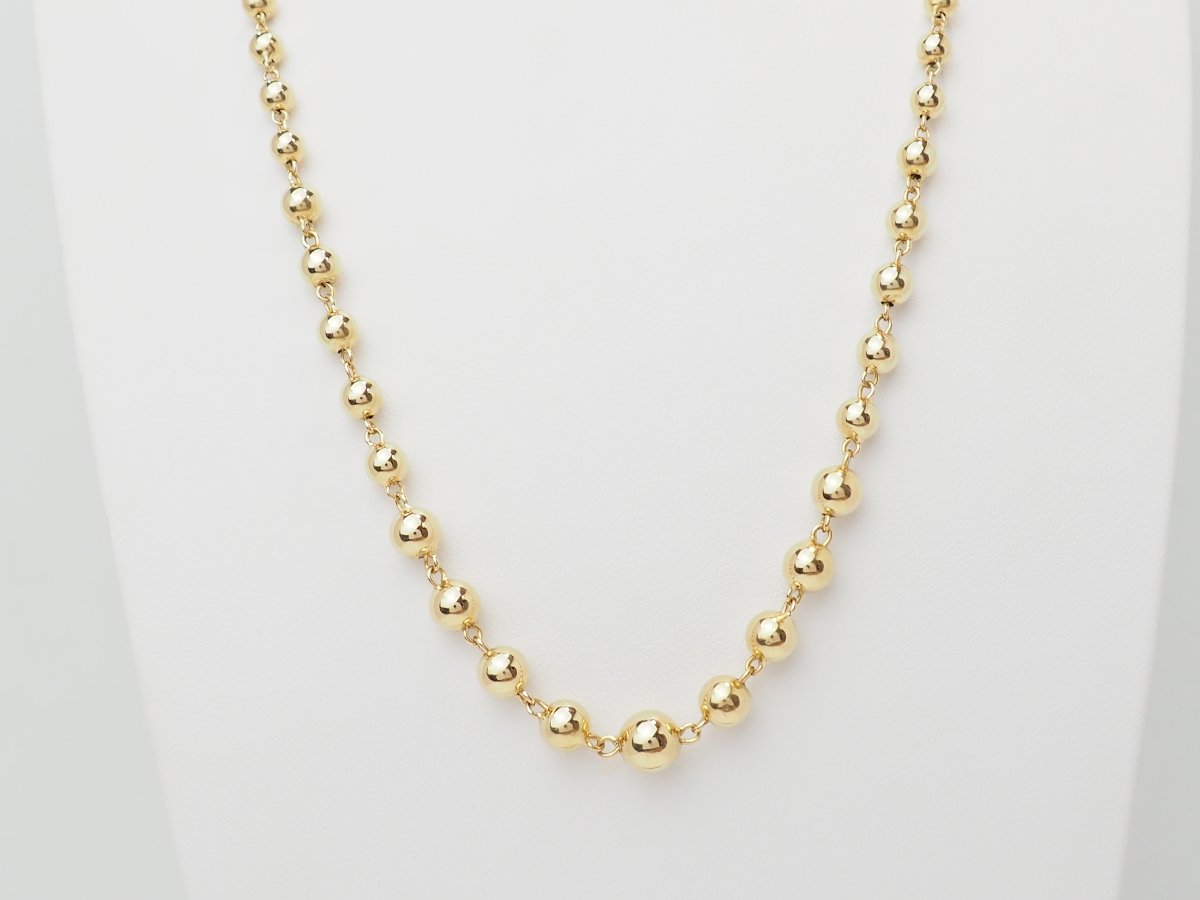 Marseilles Necklace In 18-carat Yellow Gold With Graduated Balls-photo-3