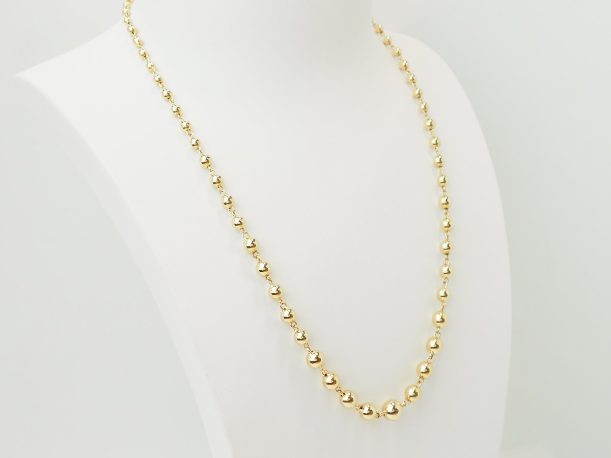 Marseilles Necklace In 18-carat Yellow Gold With Graduated Balls-photo-1