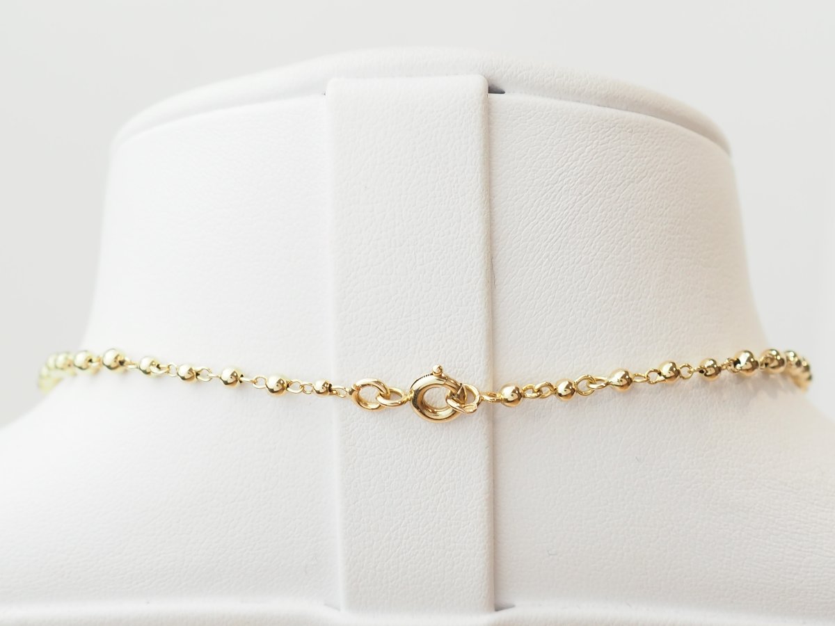 Marseilles Necklace In 18-carat Yellow Gold With Graduated Balls-photo-3