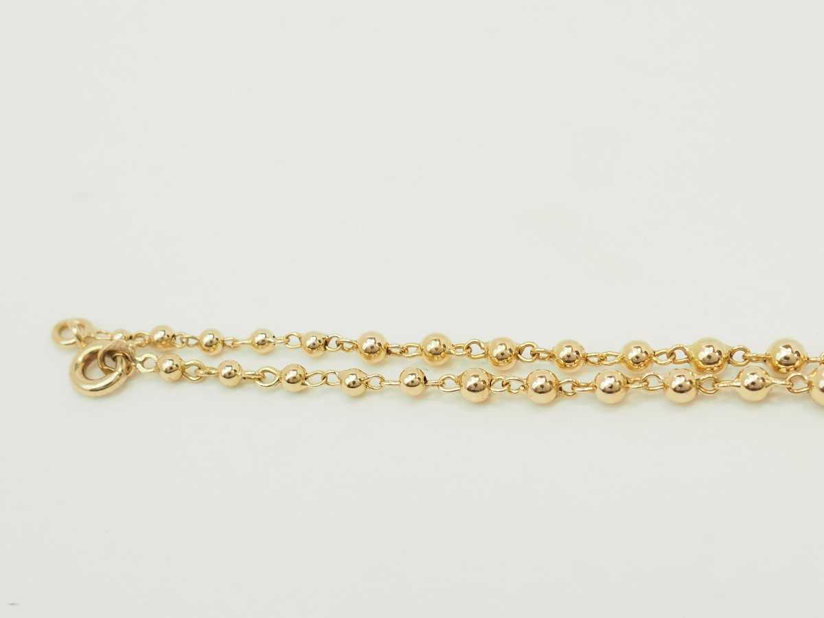 Marseilles Necklace In 18-carat Yellow Gold With Graduated Balls-photo-4