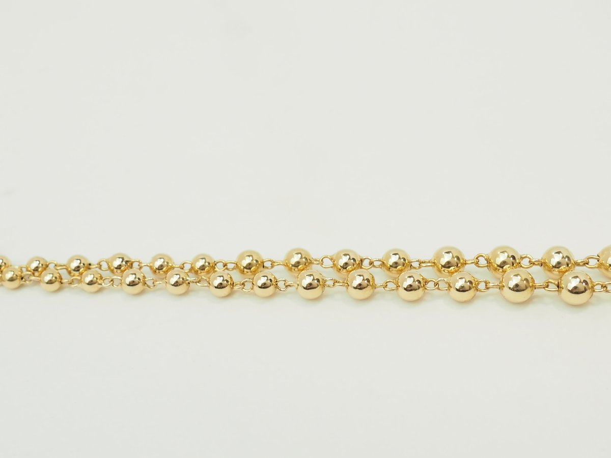 Marseilles Necklace In 18-carat Yellow Gold With Graduated Balls-photo-5