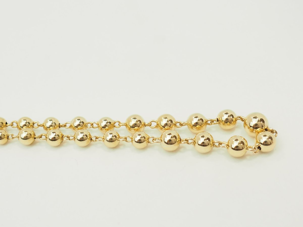 Marseilles Necklace In 18-carat Yellow Gold With Graduated Balls-photo-6