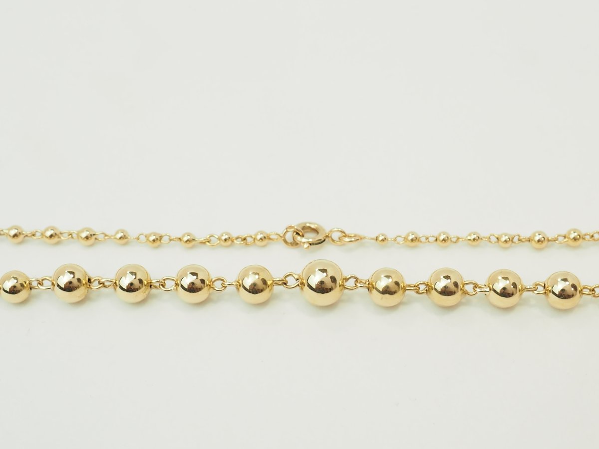 Marseilles Necklace In 18-carat Yellow Gold With Graduated Balls-photo-7