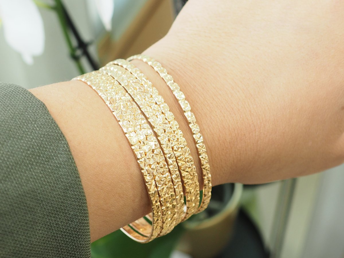 Chased Yellow Gold Semainier Bracelet-photo-5