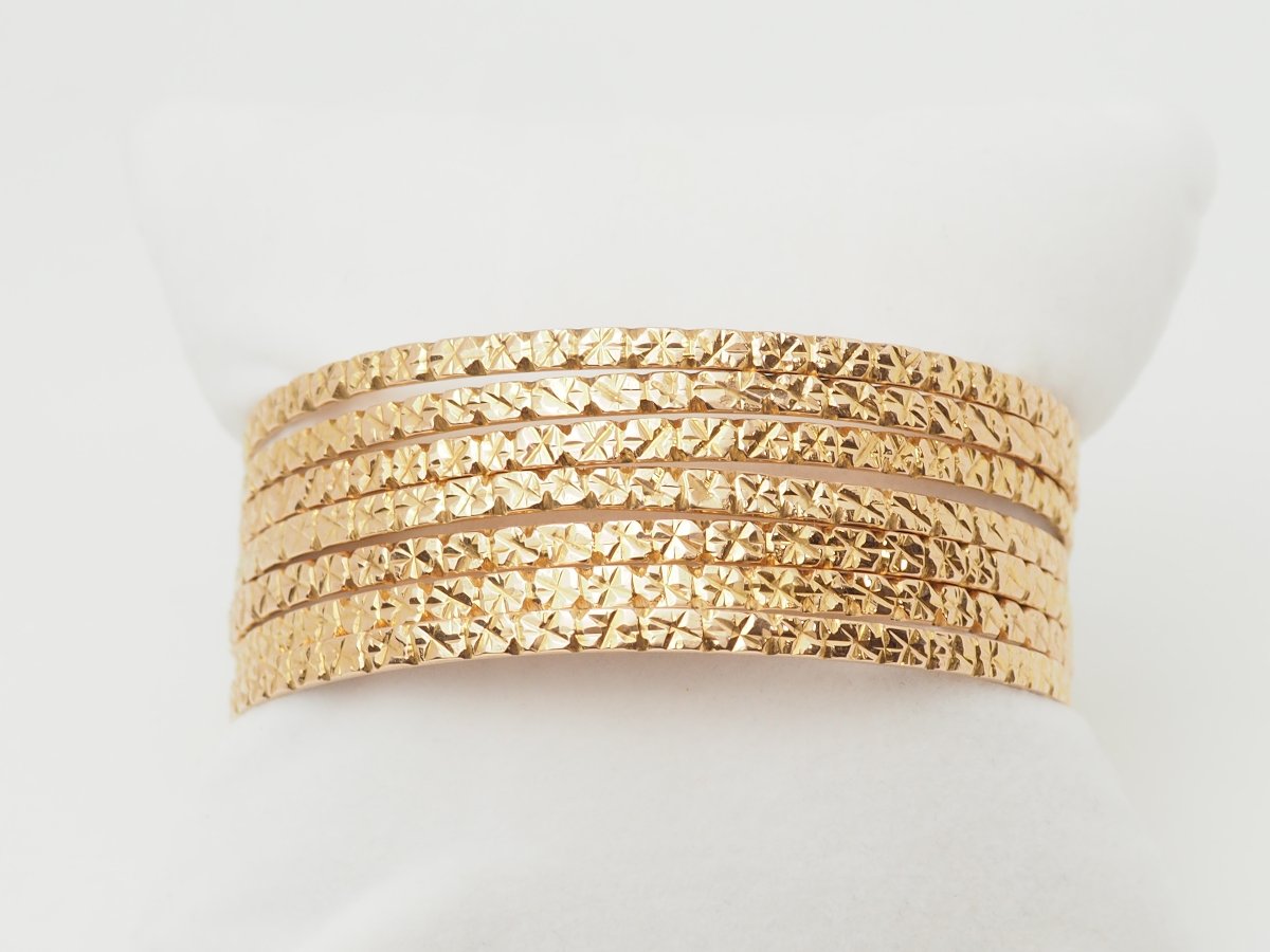 Chased Yellow Gold Semainier Bracelet-photo-7