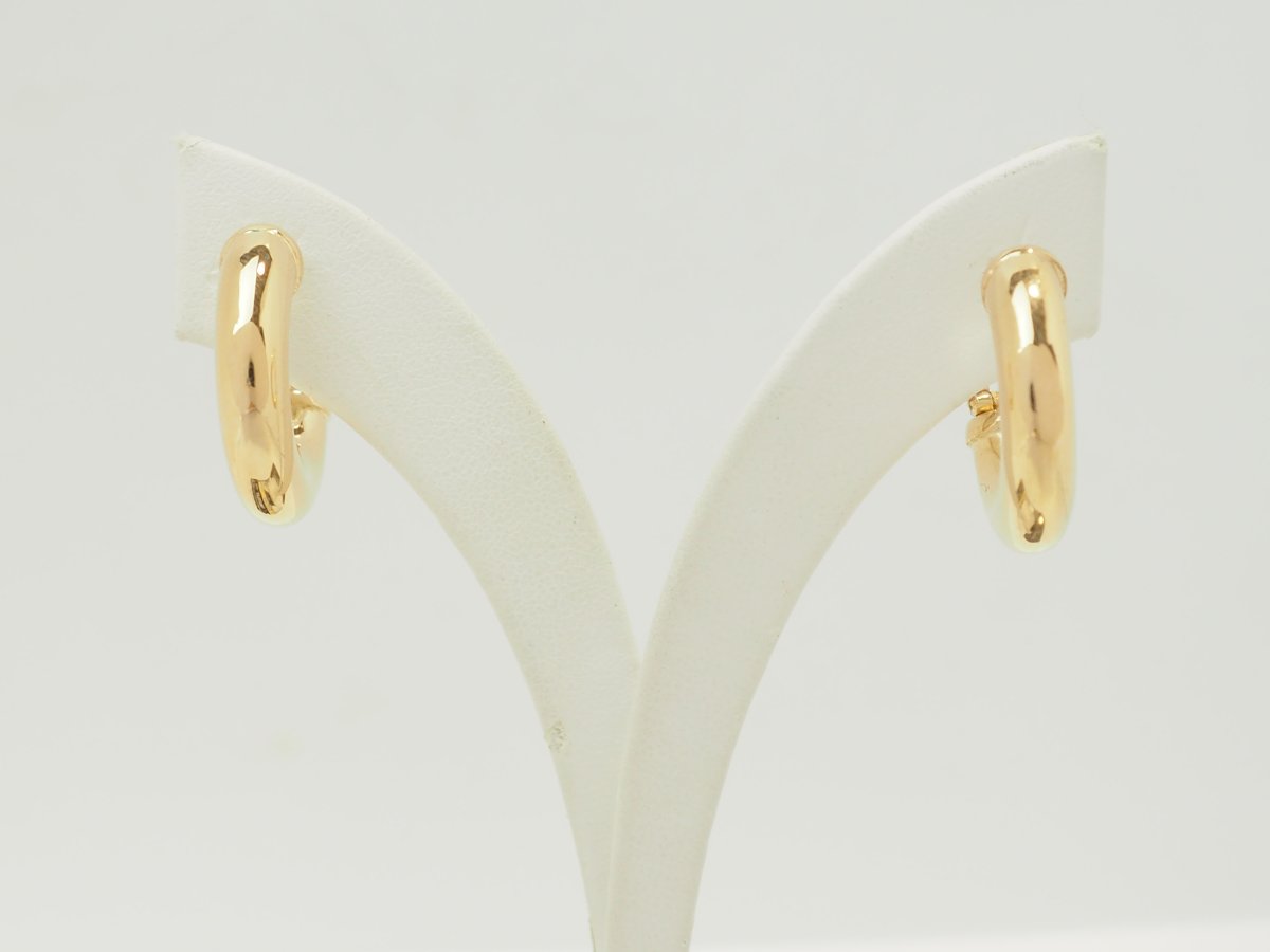 18kt Yellow Gold Thick Hoop Earrings - 23 Mm-photo-1