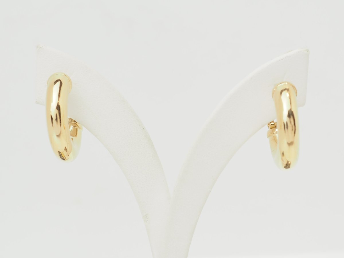 18kt Yellow Gold Thick Hoop Earrings - 23 Mm-photo-4